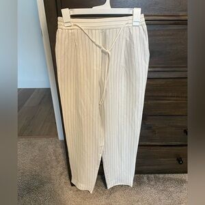 Massimo Dutti Office Siren pinstripe elastic tie trouser pants size 2